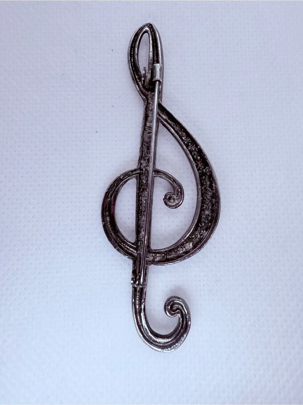 ✨ Vintage Silver Treble Clef Music Note Brooch Pin